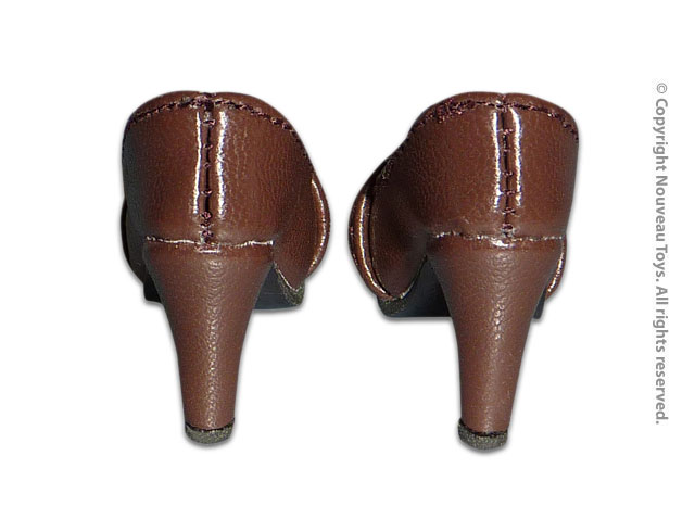 Nouveau Toys 1/6 Shoes Series - 1/6 Scale Brown Leather High Heel Pumps